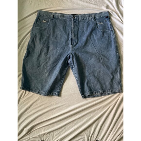Fubu Jean Shorts Mens Size 56 Vintage Y2k 90s Denim Casual Cargo Logo Detailing - Picture 1 of 9